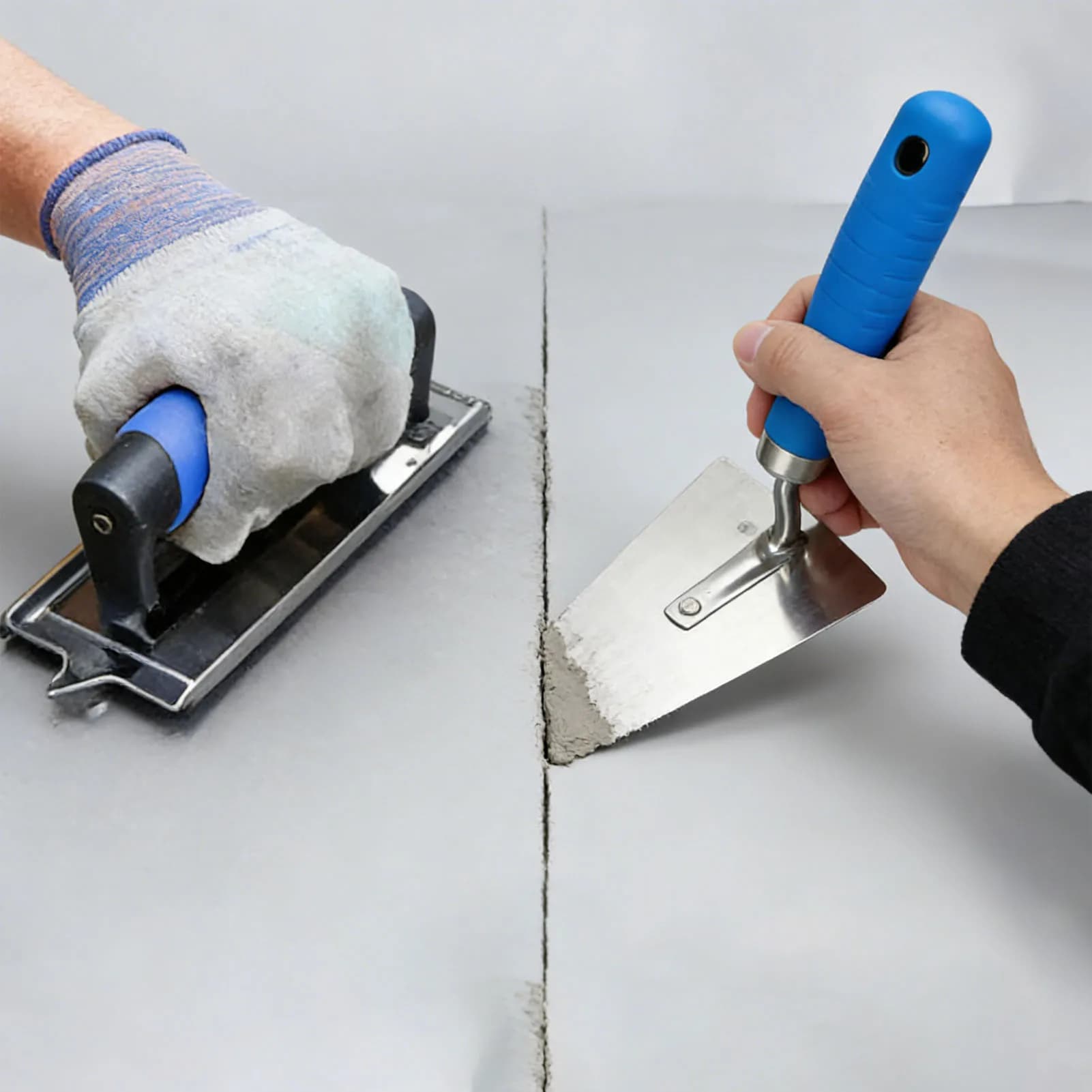 Concrete Trowel Set Inside Outside Corner Hand Trowels Bricklaying Plastering Tools with Pan and Portable Storage Bag