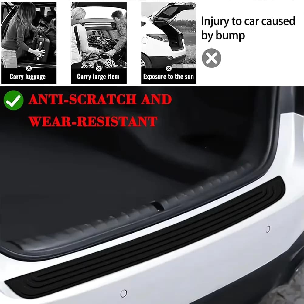 Universal PVC Rubber Rear Bumper Guard Car Trunk Door Sill Plate Protector Strip for Bumper Reinforcement And Decoration