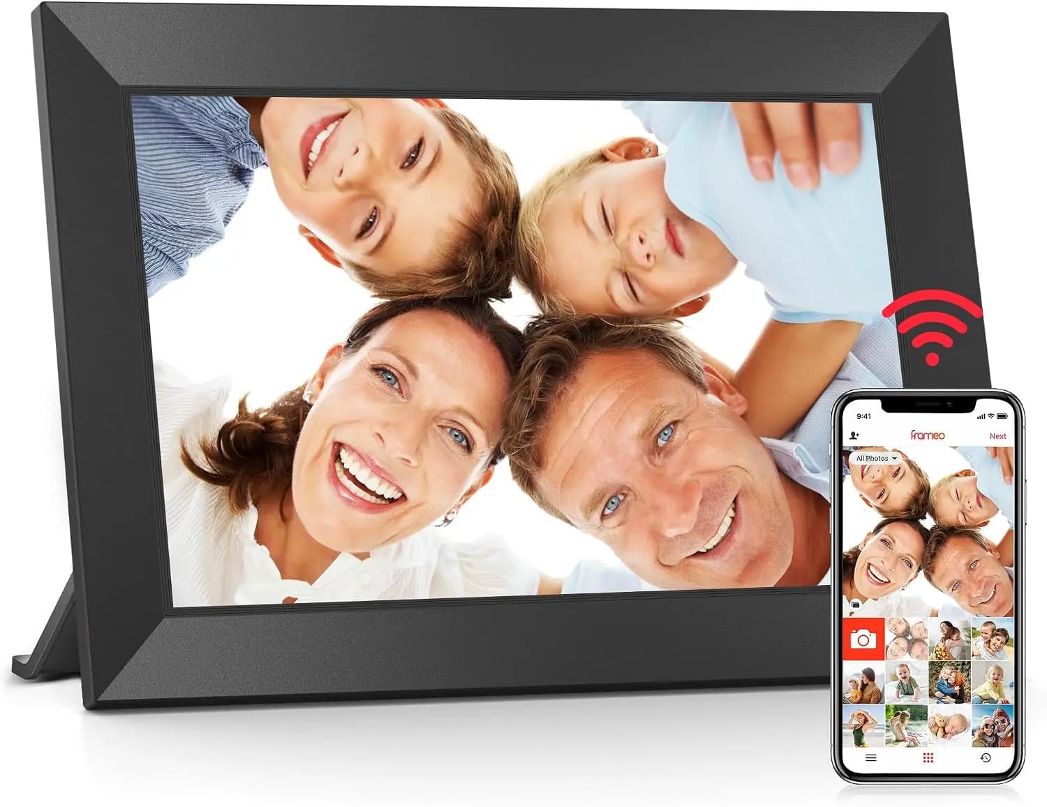 10.1" WiFi Digital Picture Frame with 32GB, 1280x800 IPS Touch Screen, Share Photos/Videos from Phone, Gift for Parents