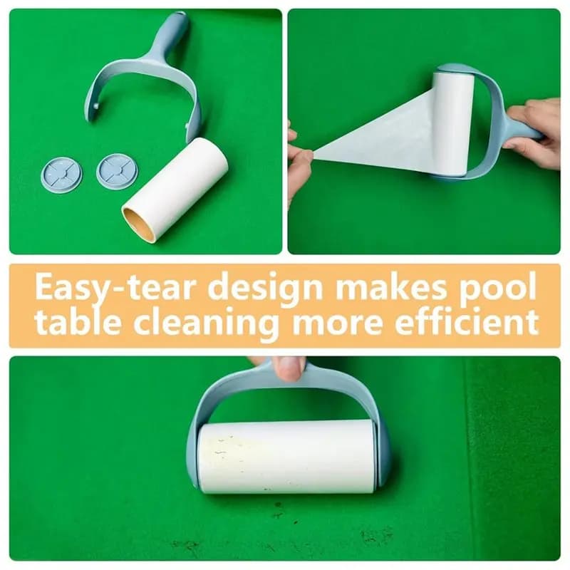 HOTB72A Billiard Felt Cleaner Accessories With Wooden Brushes, 6Pcs Pool Table& Rail Brush, Cleaning Cloth Sticky Lint Roller