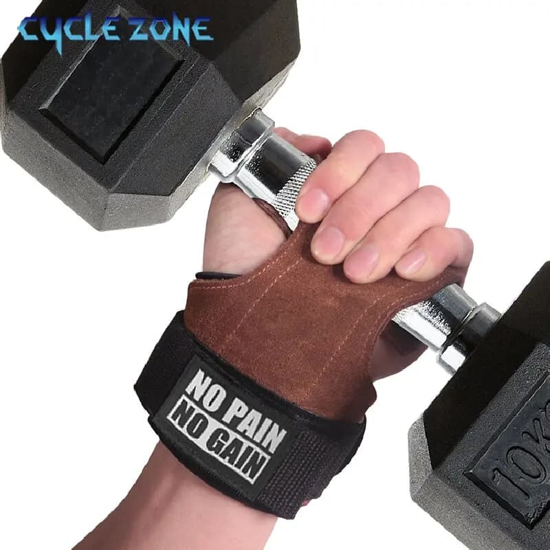 1 pair of gloves for bovina skin exercises brown thickness anti-slip glove for weight lifting Deadlift protection for palm hand gym equipment