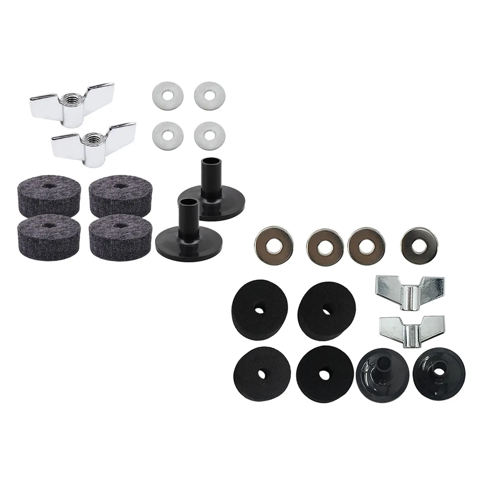 Drum Kit Mat Percussion Replacement Accessory Cymbal Sleeves Nuts Washers Set for Drum Set Upgrade