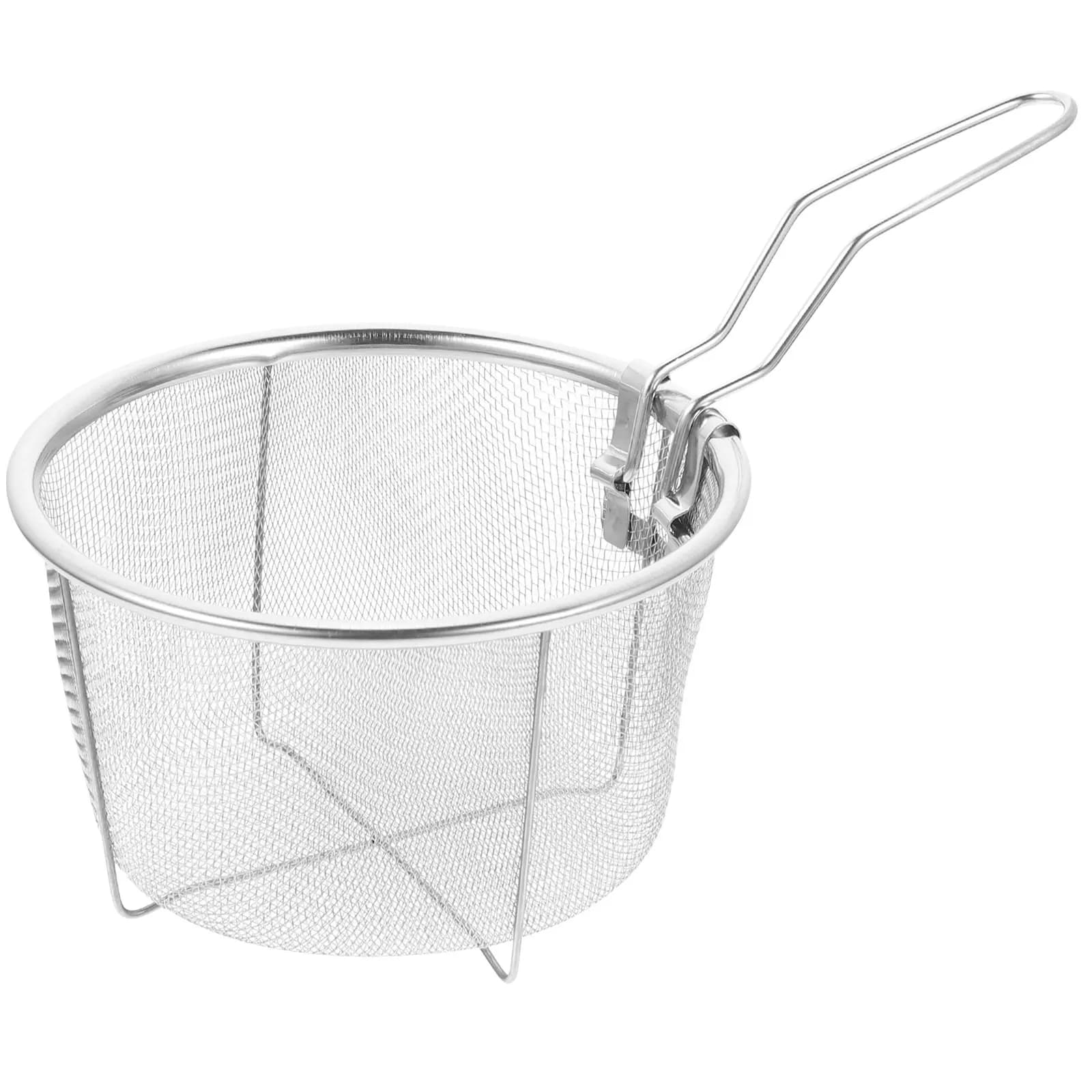 Cestello Professionale in Acciaio Inossidabile per Friggitrici ad Aria e Tradizionali, Strumento da Cucina per Friggere e Drenare l'Olio, Ideale per Patatine Fritte