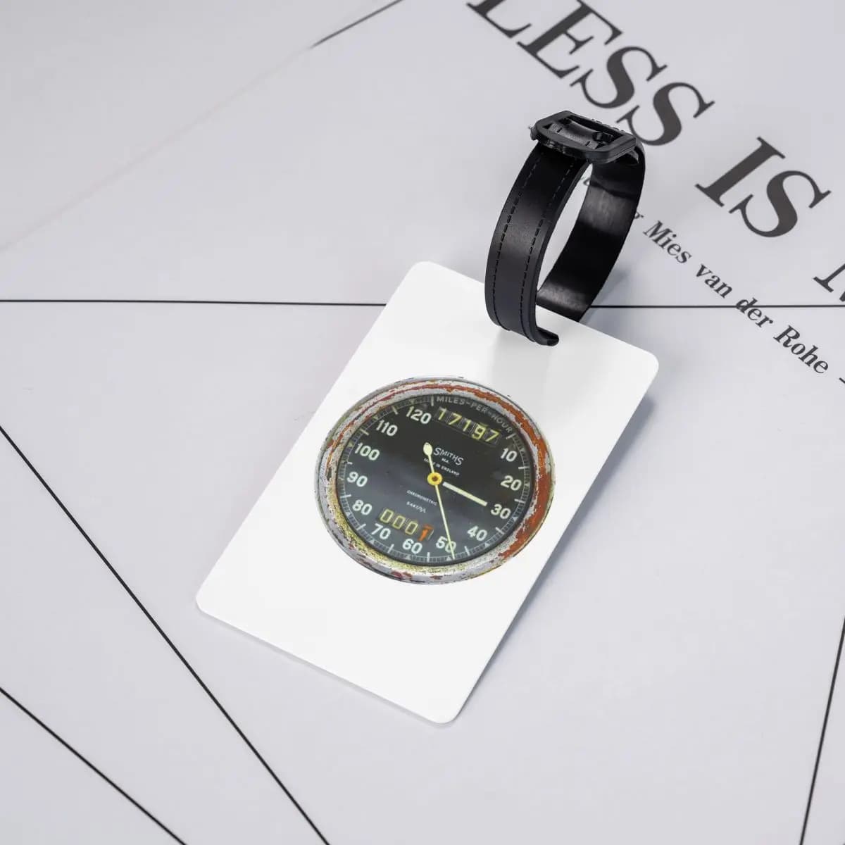 Etichette per Bagagli OLD SPEEDOMETER, Accessori per Valigie, Targhette per Bagagli da Viaggio, Porta Etichette con Spazio per Nome e Indirizzo