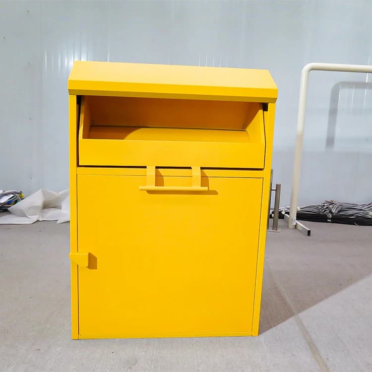 For Outdoor Heavy Metal Clothing Donation Bin Big Size Standing Storage Bucket for Recycle Clothes