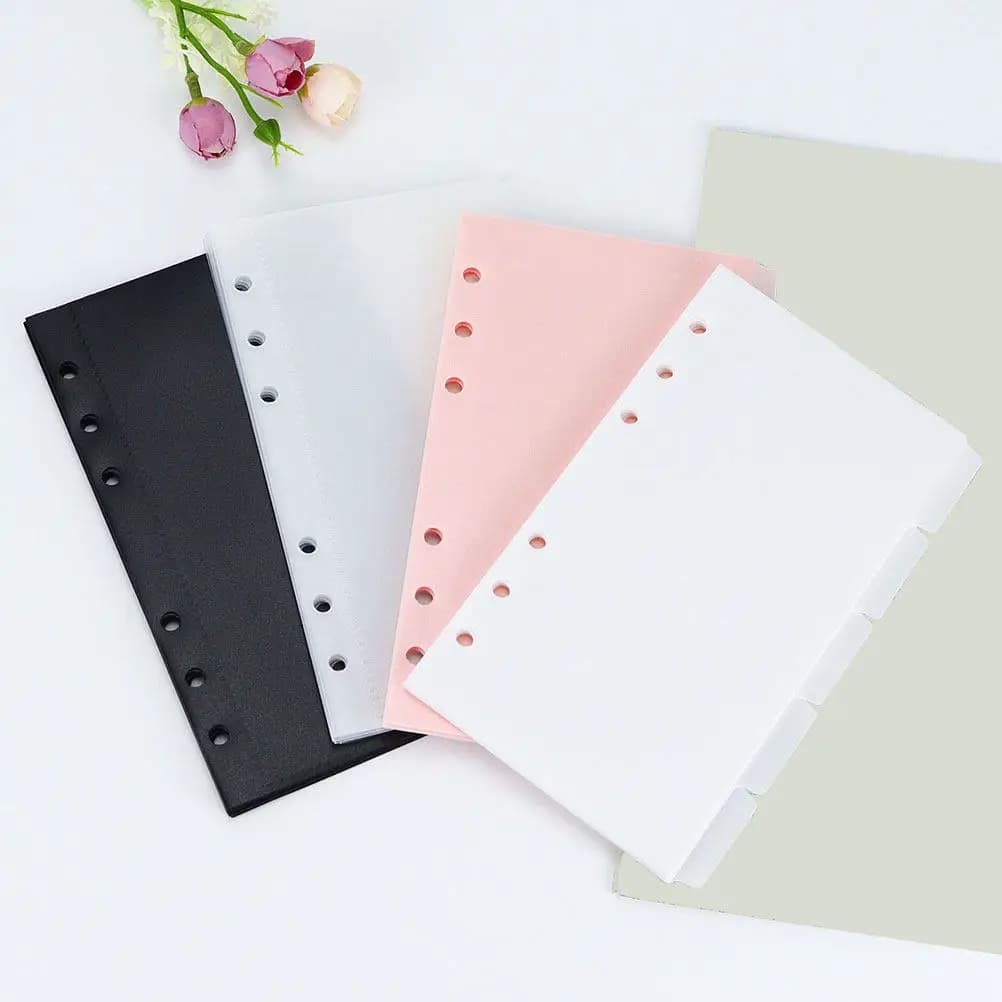 Set di 6 Tasche Portadocumenti Resistenti per Raccoglitori a 6 Anelli, Buste Riutilizzabili per Quaderni e Organizzazione Documenti