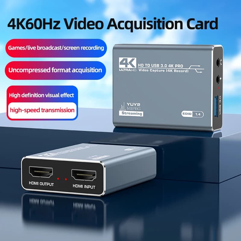 Scheda di acquisizione ad alta definizione compatibile HDMI con audio per PC Telecamera da gioco mobile Streaming e registrazione Scatola di acquisizione video