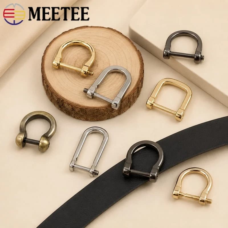 5Pcs 8-30mm Detachable Screw D Buckle U Ring Zinc Alloy Bag Chain Hanger Hook Clasp Handle Connector Hardware Accessories Parts