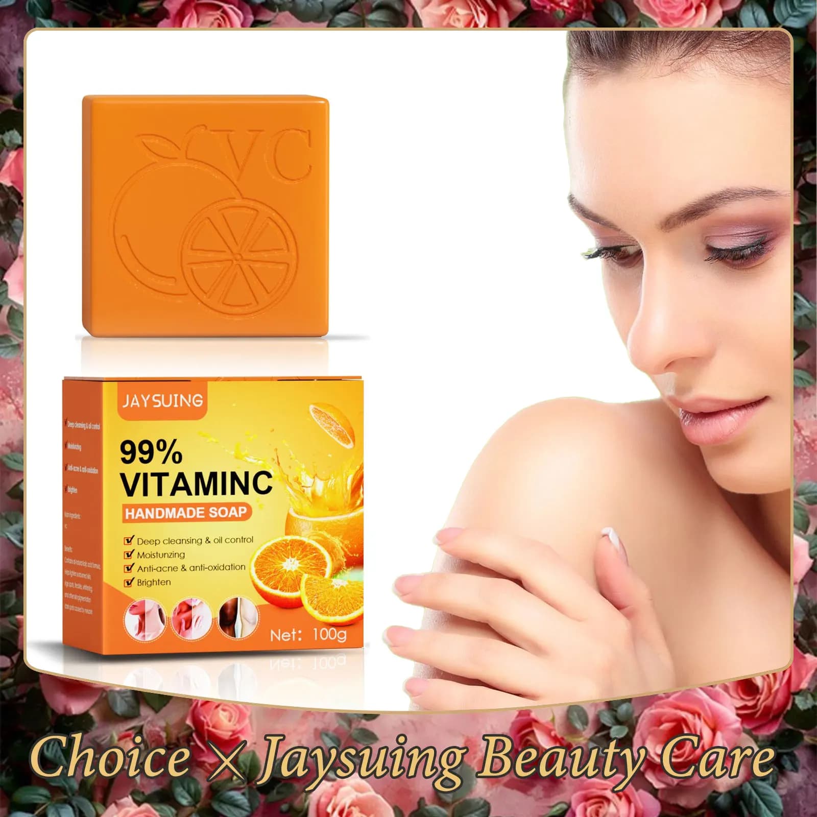 Sapone schiarente alla vitamina C Corpo Viso Rimuovi la melanina Migliorare l'opacità Pulizia profonda Controllo dell'olio Sapone idratante in schiuma per il lavaggio della pelle