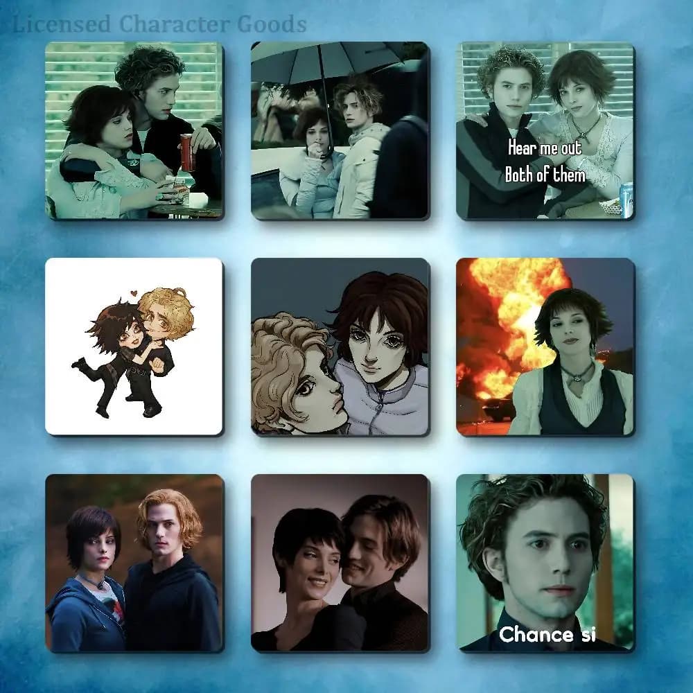 Alice x Jasper T-Twilight Refrigerator Magnets Square Tiles with Magnetic Sheets Printed for Decoration Collect 55mm