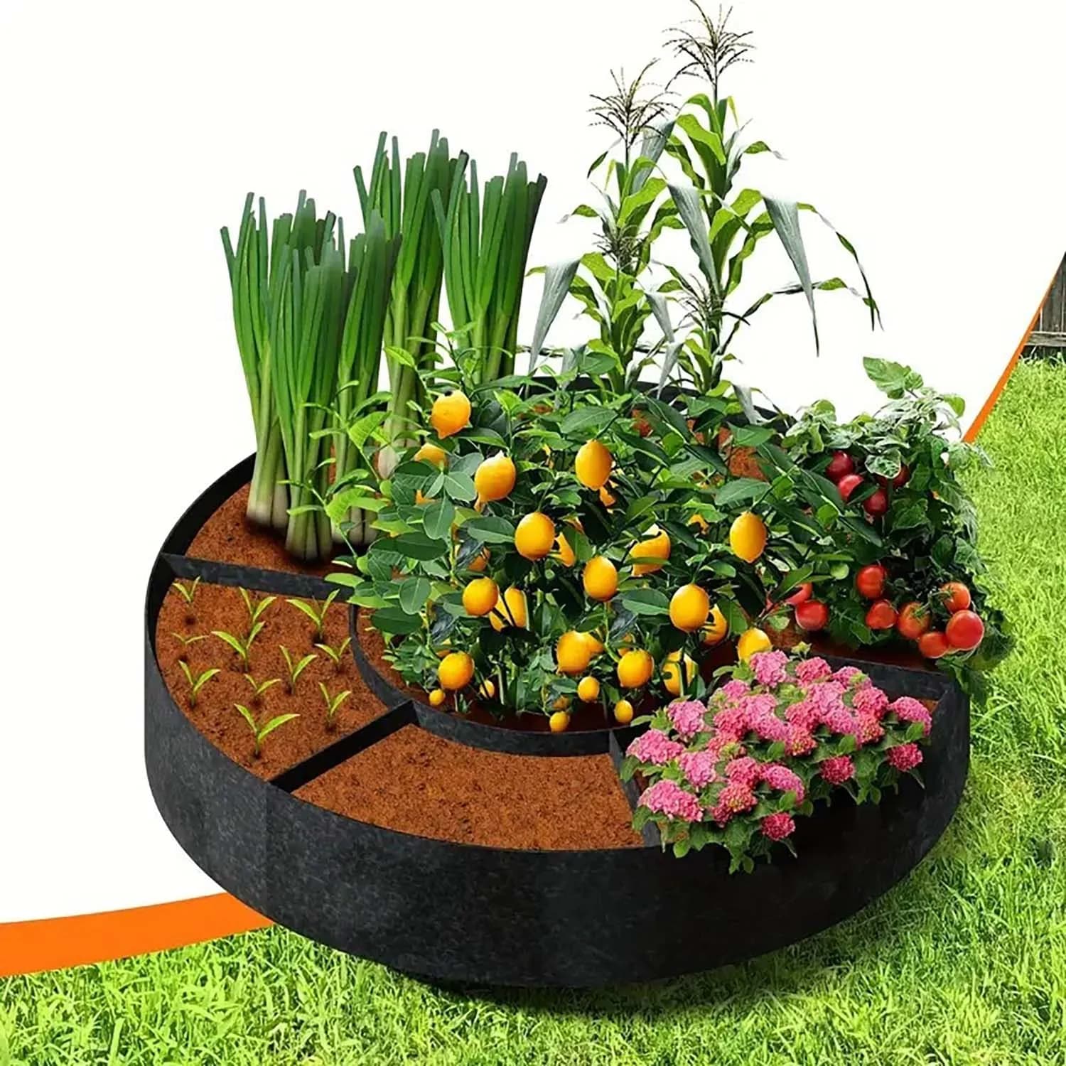 Cultivation Bags for Nonwoven Fabric 6+1 Parts, Gardening Jars, Supply for External Garden, Plant Containers, Flowers and Seeds