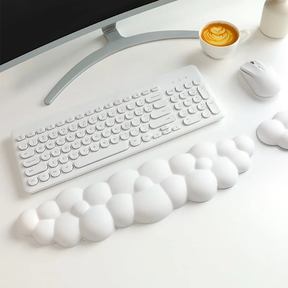 Tappetino per poggiapolsi a forma di nuvola Tappetino da scrivania antiscivolo Memory Foam Poggiapolsi ergonomico Tappetino per mouse digitazione Poggiapolsi Accessori per ufficio