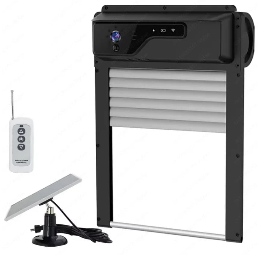 Apriporta automatico per galloni con telecomando ad energia solare con fotocamera