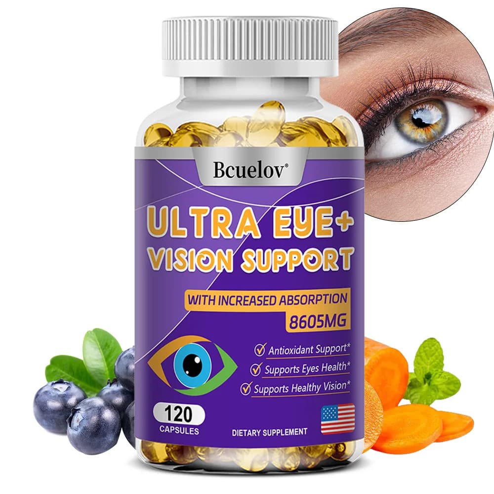 Integratore Vitaminico per Occhi 9-in-1 - Luteina, Zeaxantina, Mirtillo, per Occhi Secchi, Affaticamento Oculare, Supporto per Vista Notturna e Maculare per Adulti
