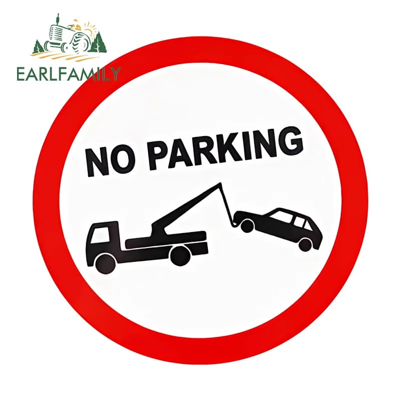 EARLFAMILY Adesivi per Segnaletica Stradale, Divieto di Parcheggio, Accessori per Esterni Auto, Decalcomanie Impermeabili, Decorazioni per Scatole da Pesca