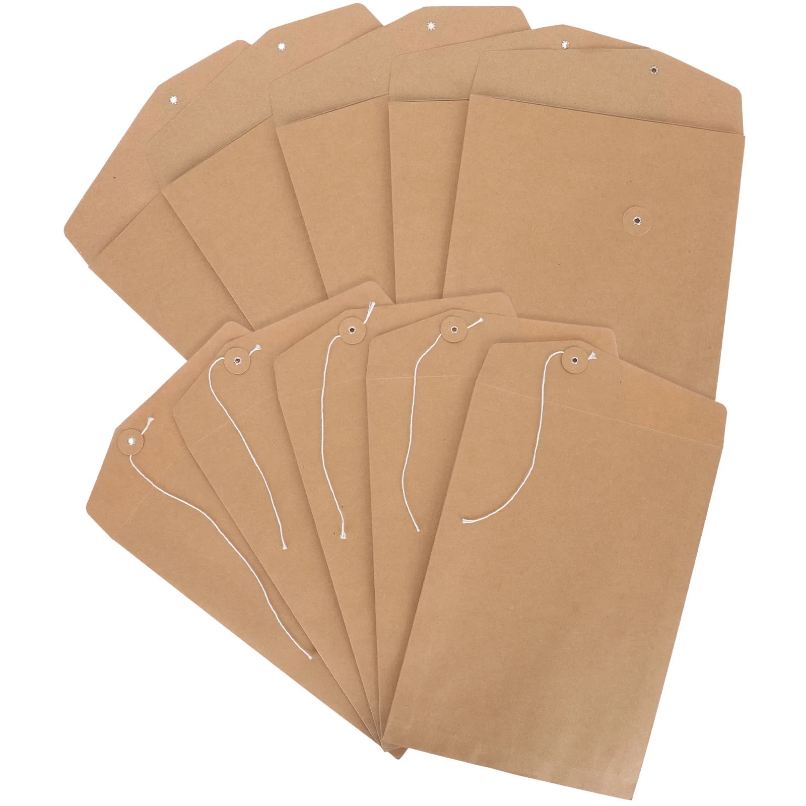 10 Pezzi Buste in Carta Kraft con Chiusura a Cordoncino, Organizzatore per Documenti, Cartella Portadocumenti A4, Contenitore per Ufficio