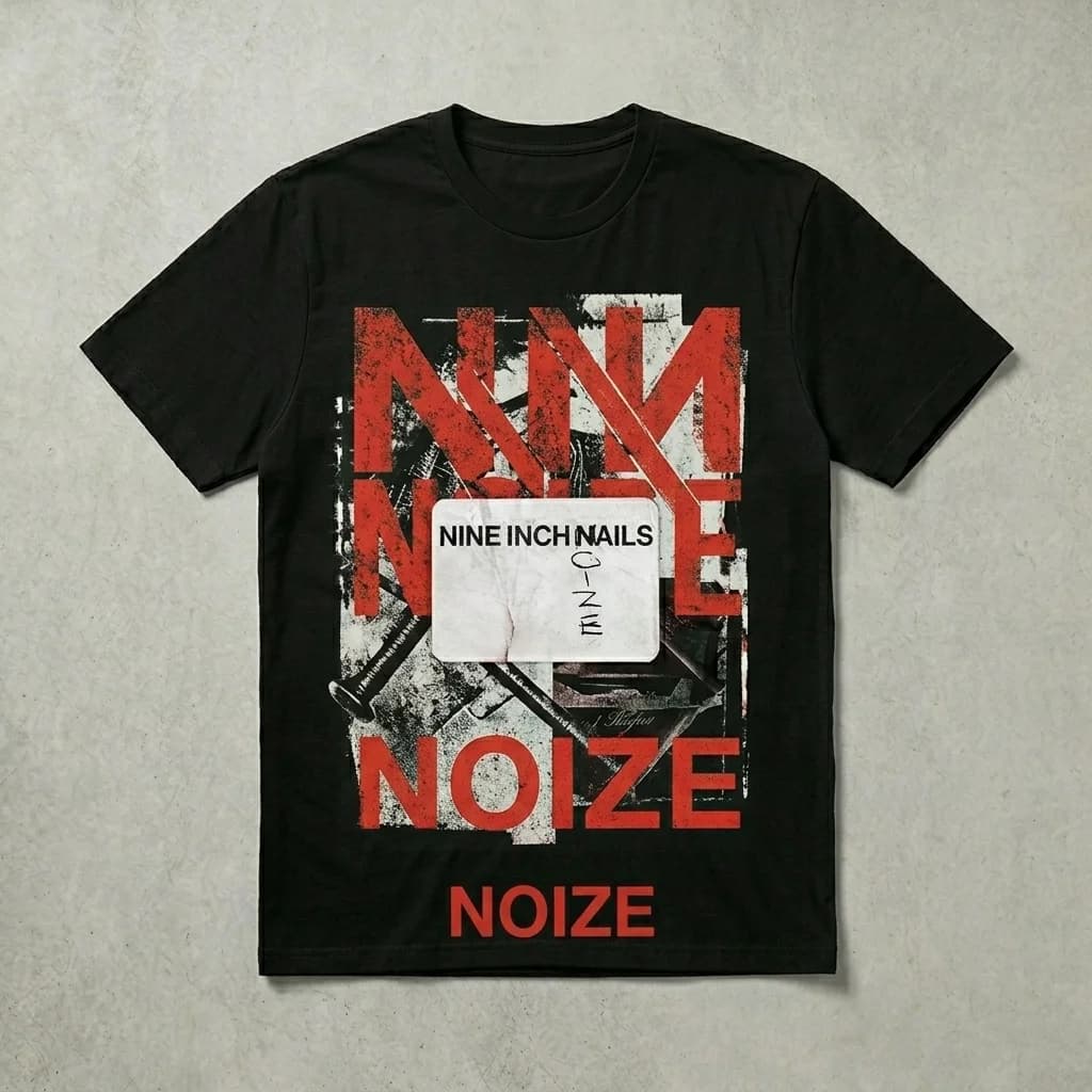 T-shirt da uomo/unisex Nine Inch Nails 2026 NIN nuovo album Nine Inch Noize, girocollo, 100% cotone, manica corta, stile Y2K Pop, oversize, esclusiva, rock
