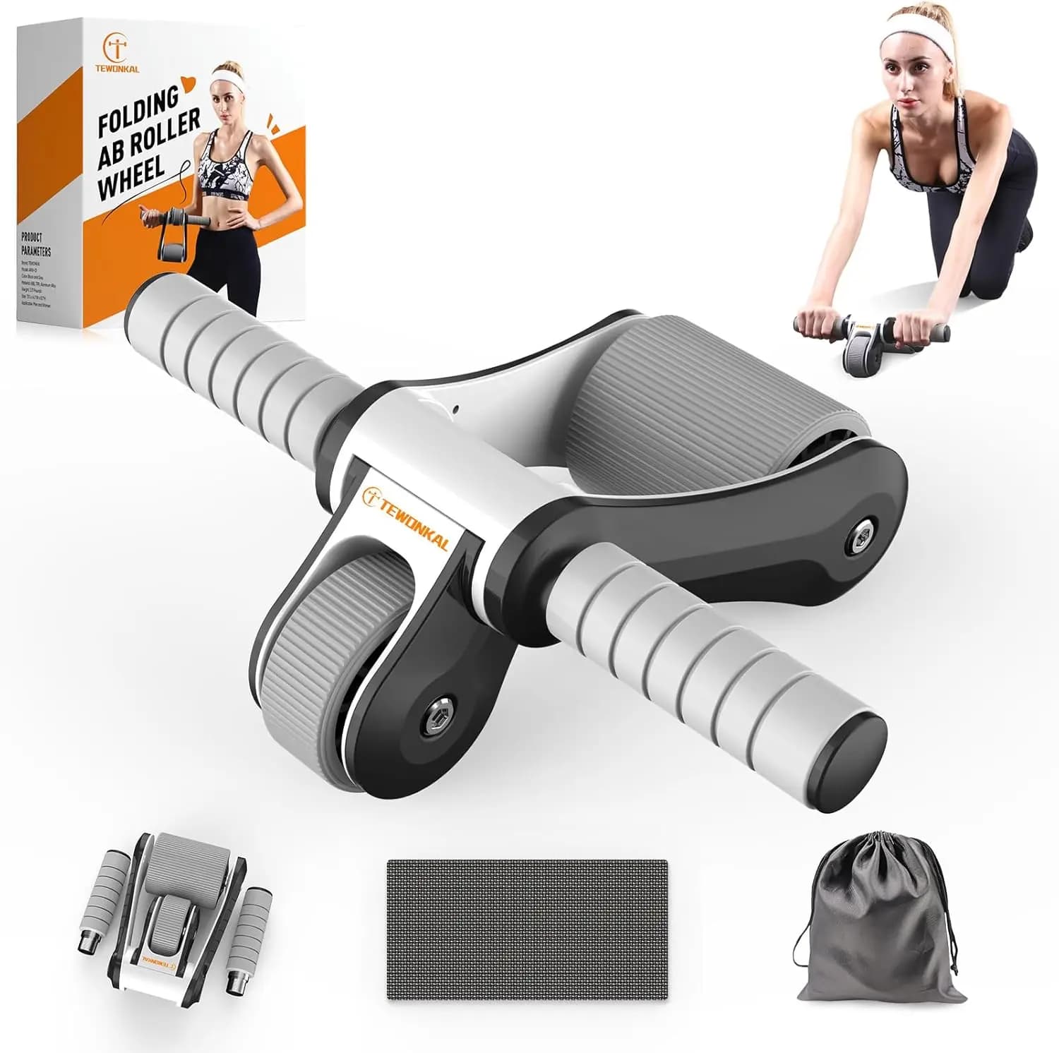 Ab Roller Wheel for Men and Women Portable Foldable Ab Wheel for Central Training in Outdoor Home Gym