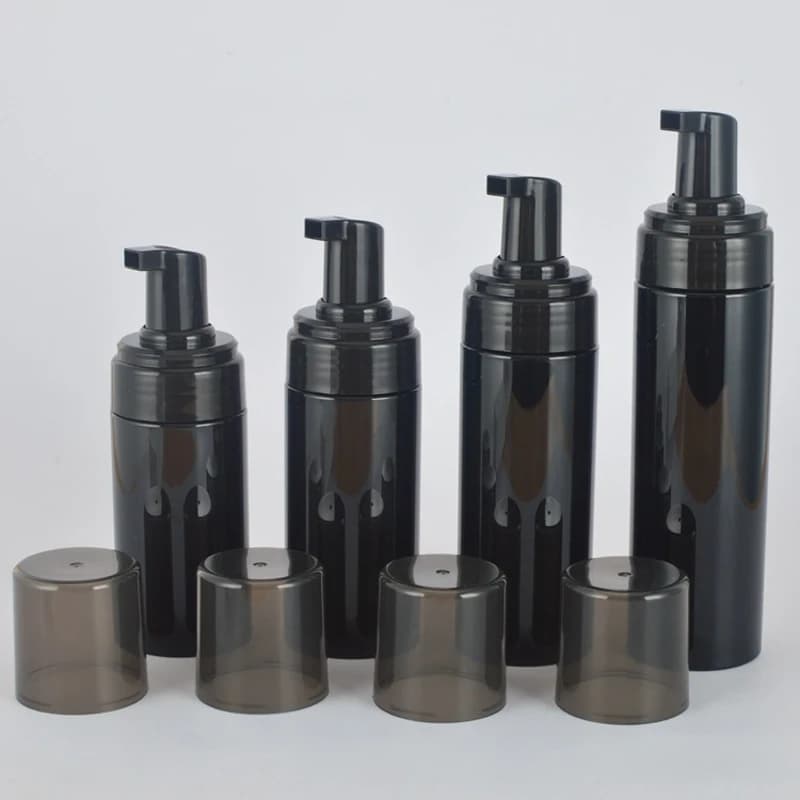 Pompa per sapone schiumogeno nero da 2 pezzi, bottiglia vuota ricaricabile, bottiglia dispenser di schiuma in plastica portatile, 100 ml 120 ml 150 ml 200 ml 250 ml