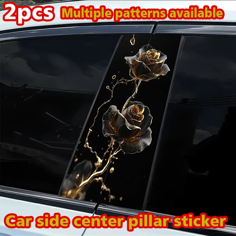 Wall decal B for car, 2 pieces, black pink gold, custom scratch-resistant film