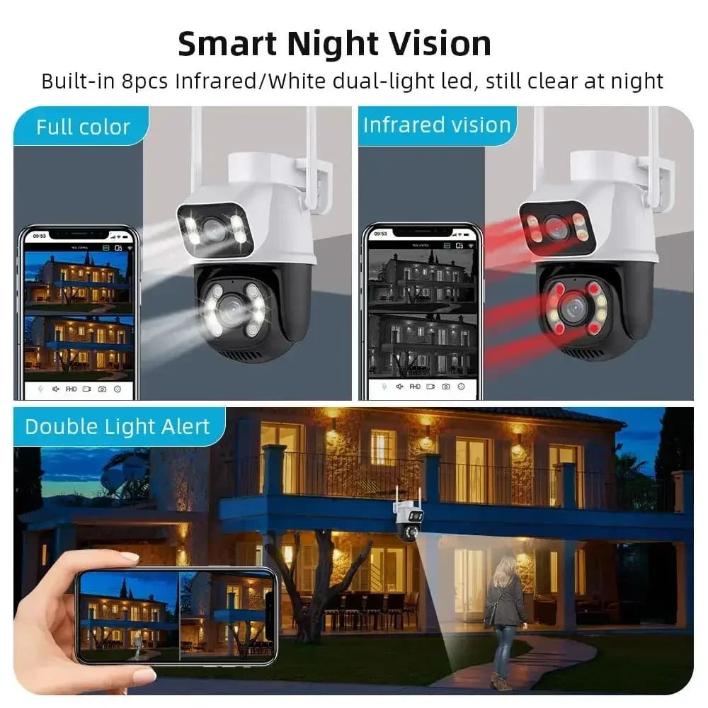 Sistema di Telecamere di Sicurezza Wireless Icsee Xmeye 6MP 8CH, Kit NVR Wireless con Telecamere PTZ per Casa