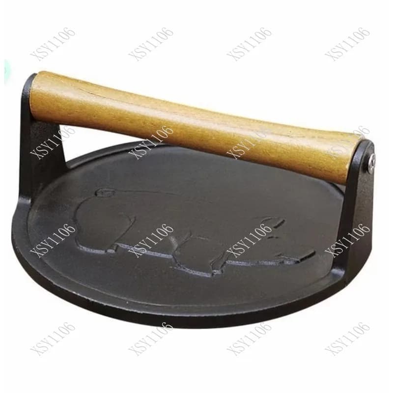 Cast Iron Meat Press Grill Tool For Steak BBQ Squid Roasting Outdoor Camping Cooking Flat Weight Plate