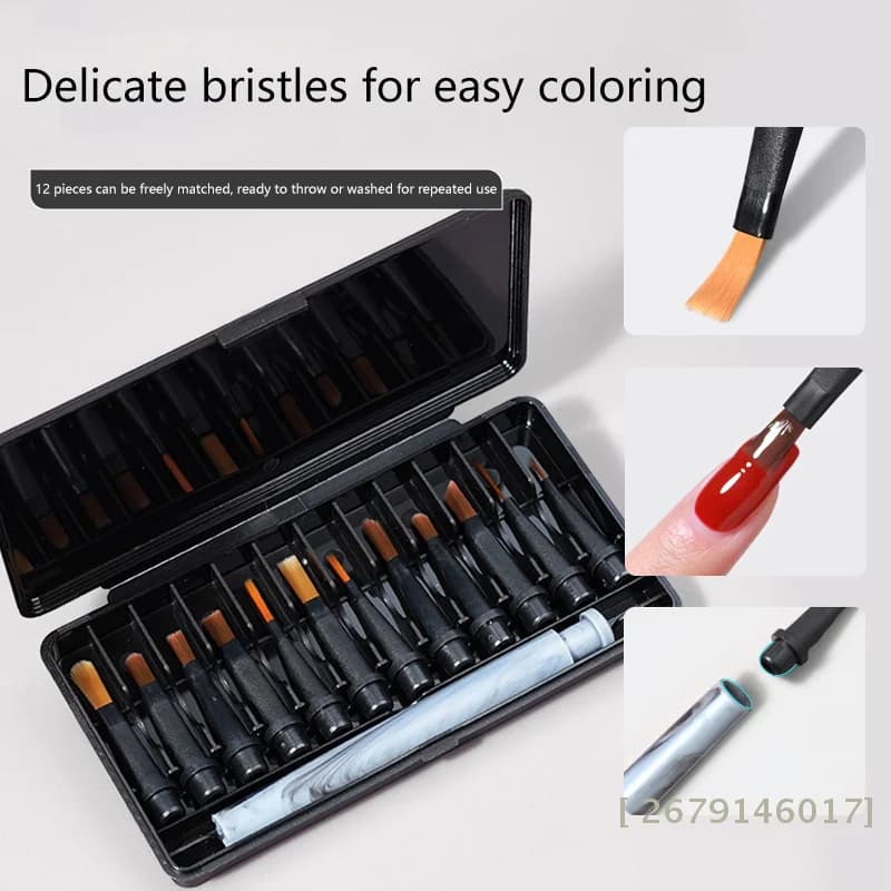 【YY26】Set di 13 Pennelli di Ricambio per Nail Art, Pennelli Allungati per Linee e Strisce, Pennello per Disegno e Pittura Gel UV, Strumento per Manicure