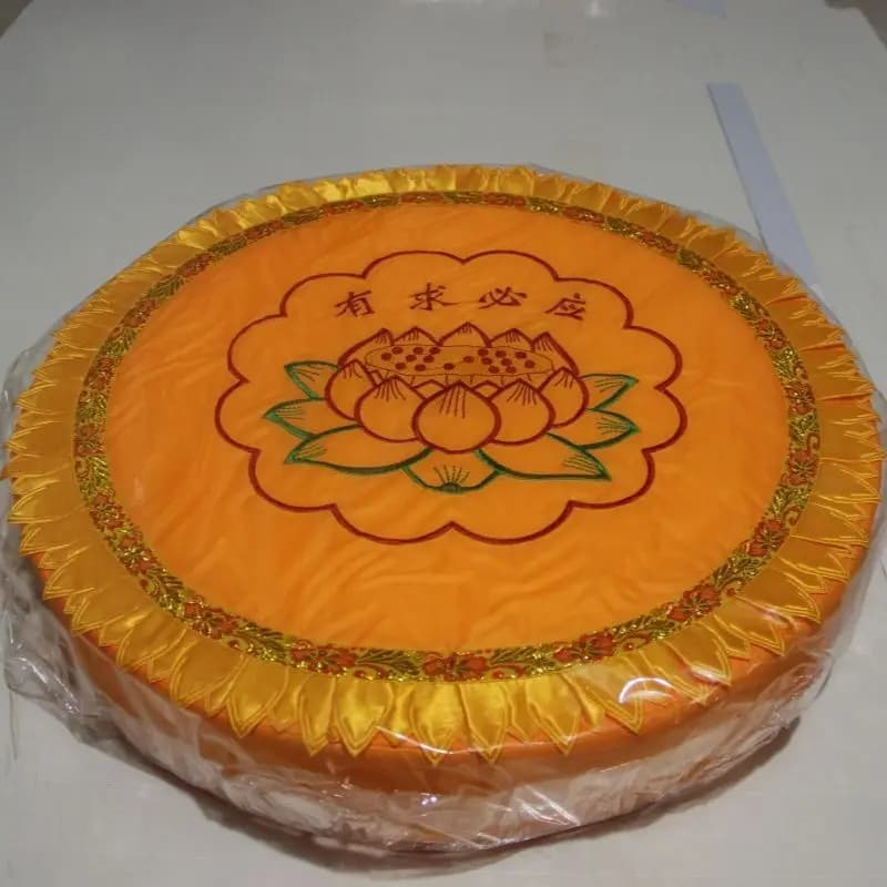 Thickened Lotus Buddha Hall Temple Worship Kneeling Pad Home Buddhist Mat round Meditation Prayer Cushion Detachable Sitting Pad