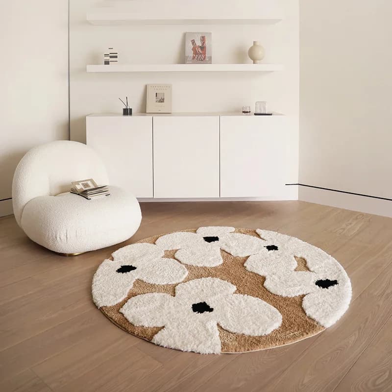 Freesia Tufted Round Carpet For Bedroom Soft Fluffy Rugs Living Room Home Sofa Coffee Table Floor Mats Kids Room Area Rug