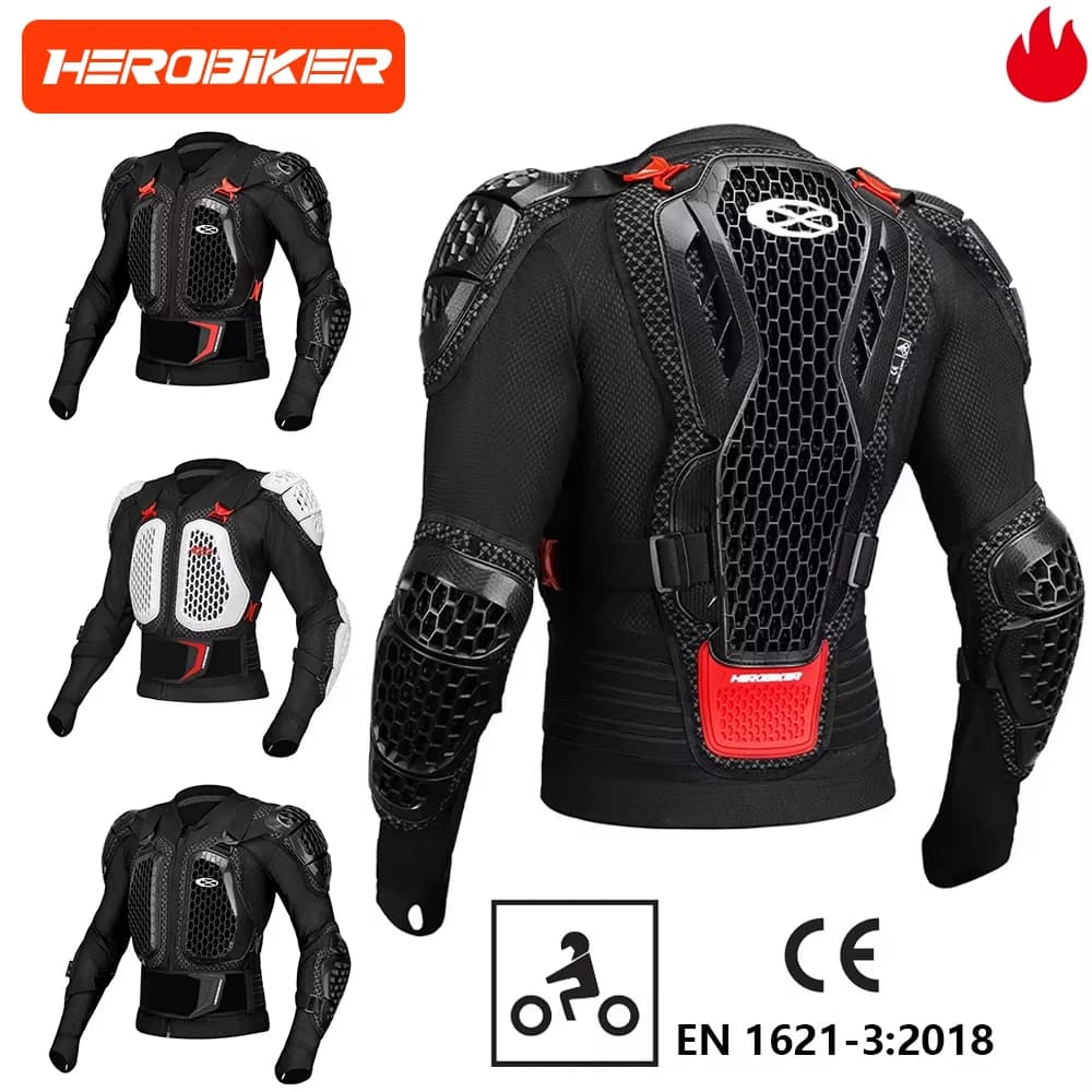 New Motocross Armor Jacket Off-Road Motorcycle Protection Gear Anti Crash Chest Back Padding Motorbike Jacket Pants CE Certified