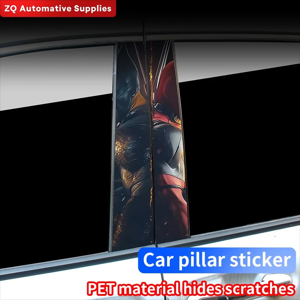 Anime Hero Adesivi per auto Auto B Pilastro Protezione solare impermeabile Decorazione Copertura Graffi Porte auto Pilastro Decalcomanie in vinile Accessori