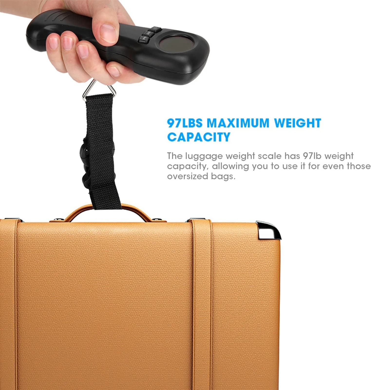 Ocs‐8 Bilancia portatile da viaggio da 44 kg/97 libbre Bilancia elettronica per bagagli con display digitale LCD
