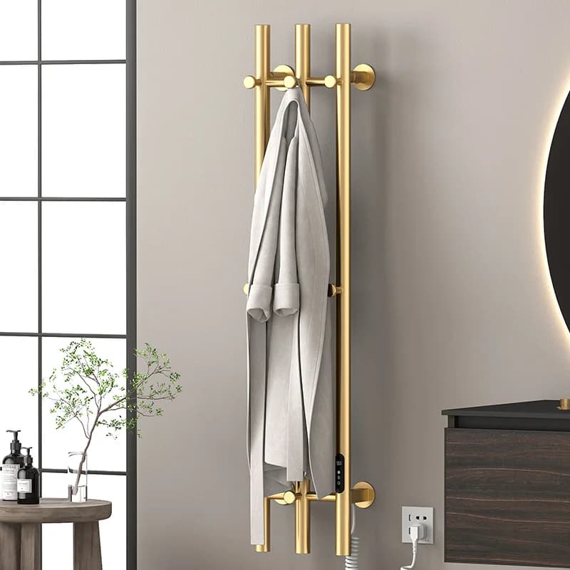 Electric Heated Towel Rack 3 Bar Wall Mounted Bathroom Towel Warmer Heated Drying Rack with Built In Timer Touch Control Support