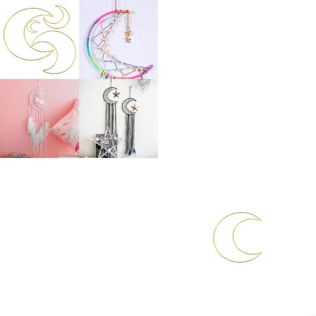 L43A Circle Ring Metal Macrame Moon Hoop for Handmade Dreamcatcher Making Home Decor