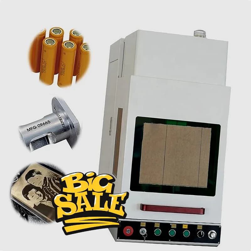 220V 110V Enclosed Fiber Laser Marking Machine 20W-200W Jewelry Engraving Machinery for Engraving Metal Plastic Materials
