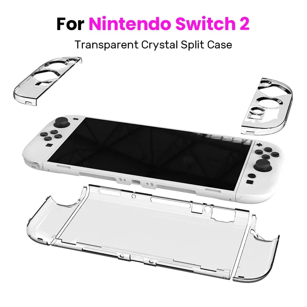 Custodia rigida trasparente in PC per Nintendo Switch 2, cover protettiva anti-graffio e anti-shock in cristallo per Nintendo Switch 2