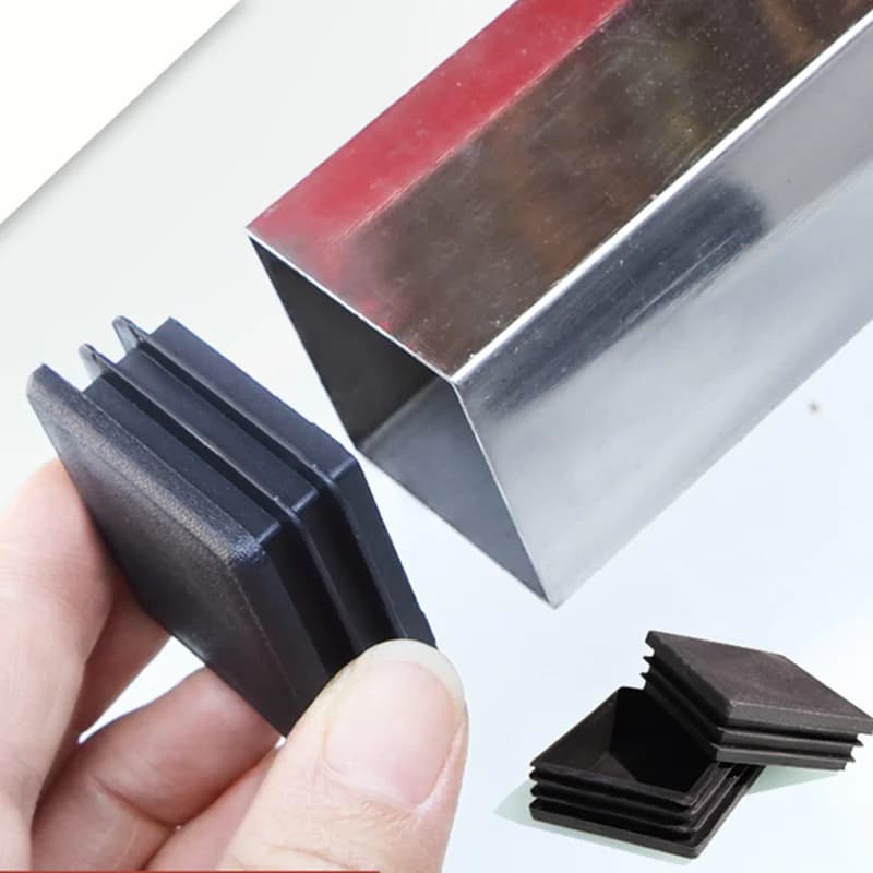10 pezzi di plastica quadrato tavolo piedi tappo 50x50mm nero tubi inserto tappi copertura del foro sedia antiscivolo piedi protezioni pad decorazioni per la casa