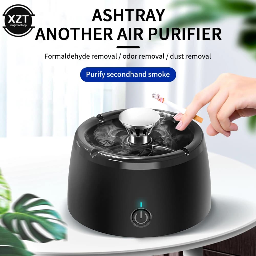 Posacenere intelligente multifunzionale Purificatore d'aria Posacenere portatile Ricarica USB 2000mAh Purificatore d'aria per fumo di seconda mano per uso domestico