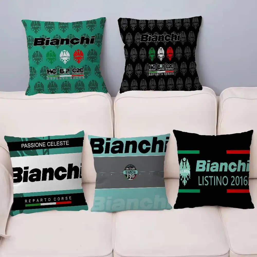 B-BianchiS Bike Logo Pillow Cover Sofa Cushion Cover Home Room Decoration Children Gift