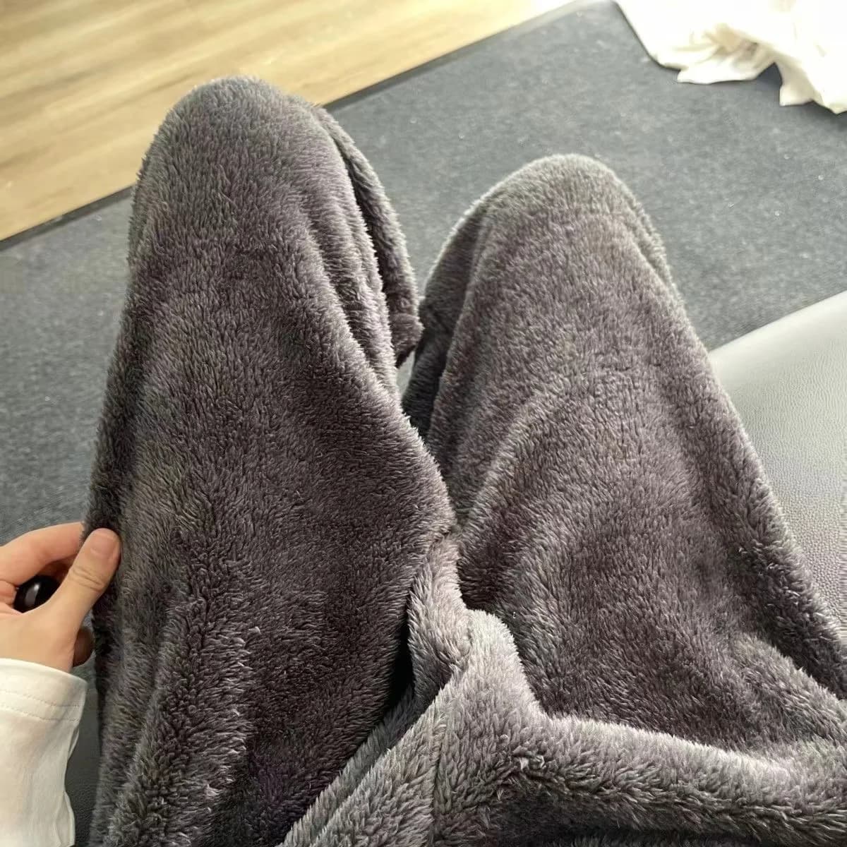 Addens men women's pyjamas pants in coral fleece autumn winter dyed warm nightwear lovers cute home pants can wear externally
