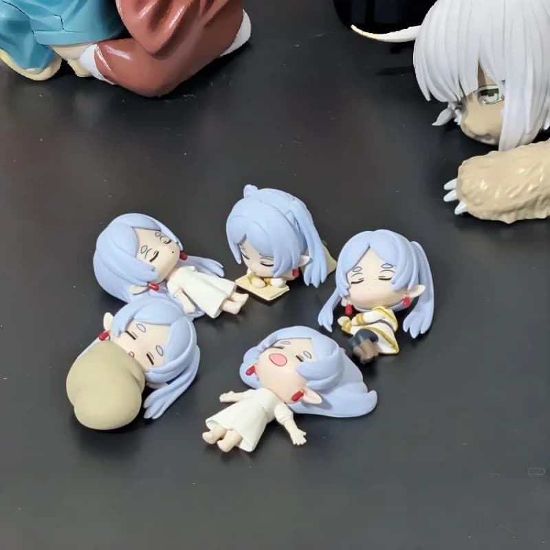 Bandai Gacha Frieren Beyond Journey'S End Sleeping Chibi Elf Wizard Figure Collectible Anime Mini Toy Birthday Gift For Fans