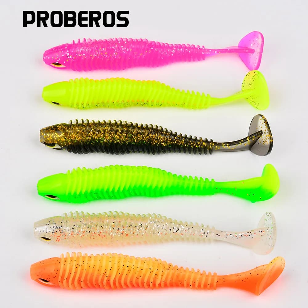 Awaruna Esche da pesca 6.5 cm/2.4g 10 pezzi Esche artificiali Wobblers Esche morbide Shad Carpa Pesca in silicone Esche morbide Attrezzatura
