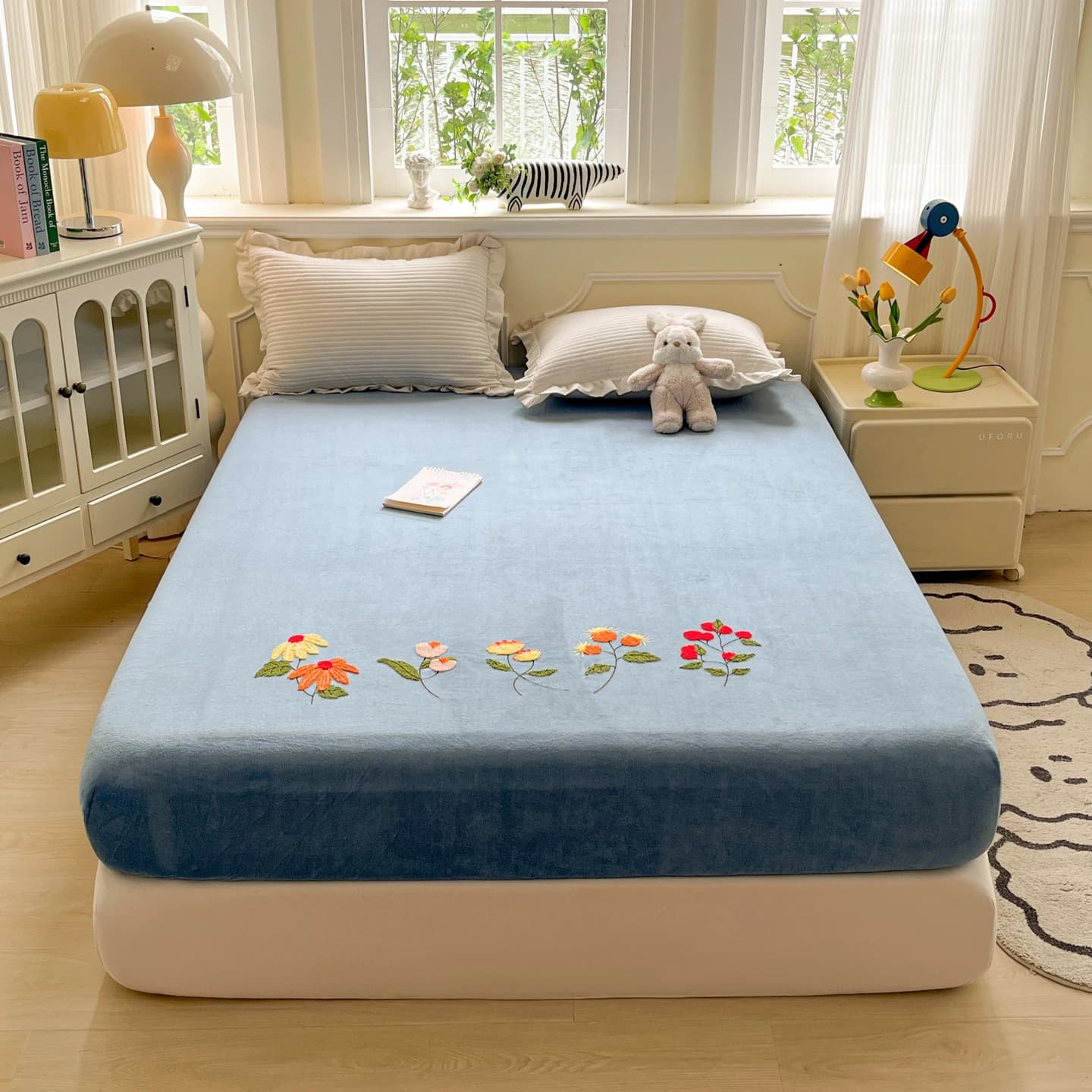 Lenzuolo ricamato per l'inverno Flanella in pile Lenzuolo spesso e caldo drappeggio lit Singolo/Queen/King Size sabanas 150x200 Lenzuolo