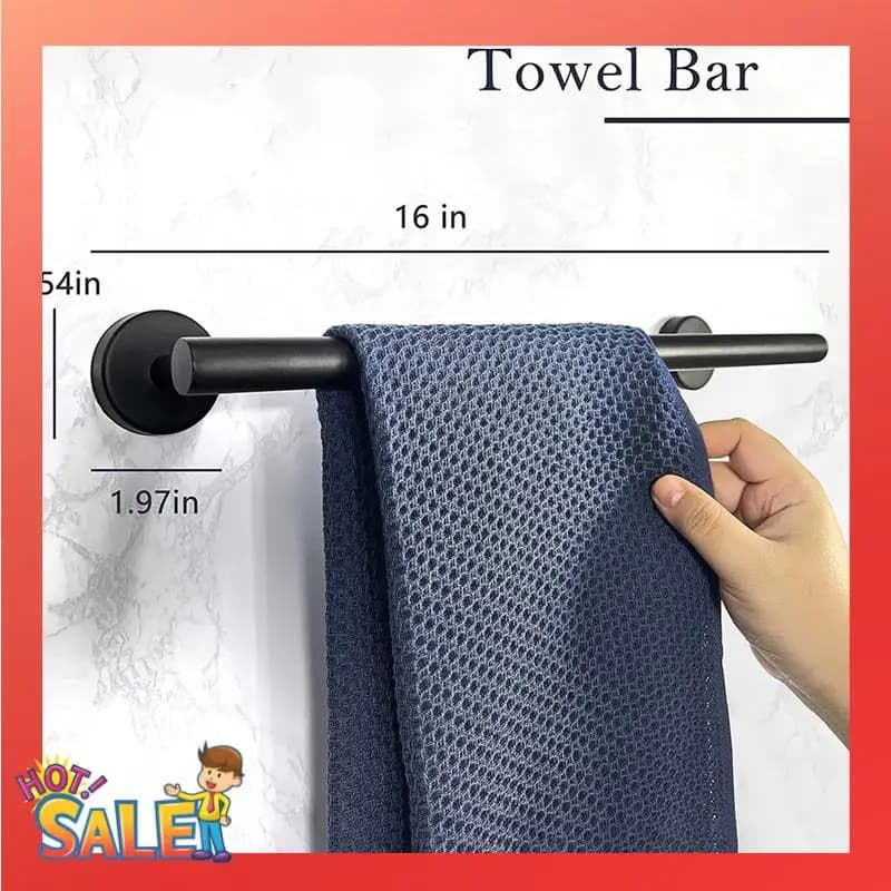 ABCL Set di accessori da bagno nero opaco da 14 pezzi, set di accessori da bagno in acciaio inossidabile, set portasciugamani da bagno,