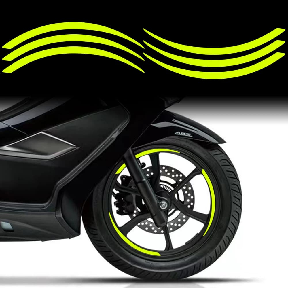 6 pz strisce 10 "12" moto ruota adesivo decalcomanie riflettenti cerchio nastro bici Car Styling per YAMAHA HONDA SUZUKI Vespa