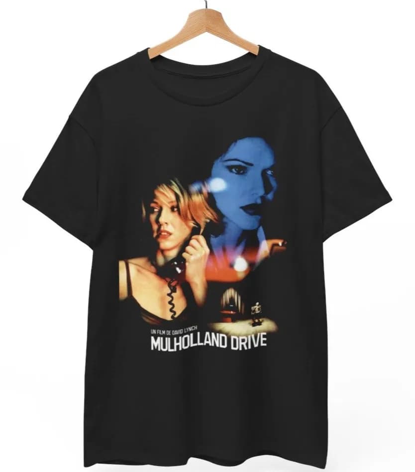 T-shirt Neo-Noir Thriller, maglietta con grafica di dramma psicologico