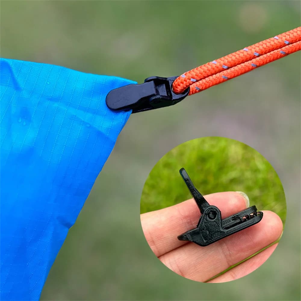 10/20pcs Tenda da campeggio Clip Antivento Camping Elementi di fissaggio Tenda Grip Ganci Tenda da campeggio esterna Ombra Rete di fissaggio Pinze Accessori per tende