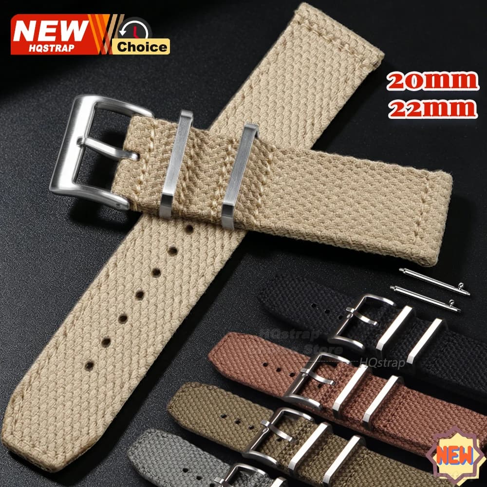 Nuovo Cinturino per Orologio in Nylon e Cotone 20mm 22mm a Sgancio Rapido Universale Bracciale Sostitutivo per Uomo e Donna per Orologi Militari e Sportivi