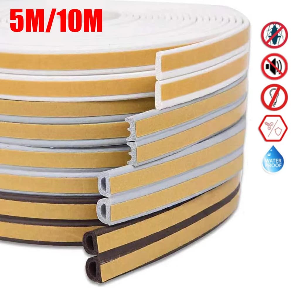 5M/10M Door Window Strip DIEP Self-adhesive Snails Acoustic Snails Tape Insulating Tape Wind Gasket in Rubber