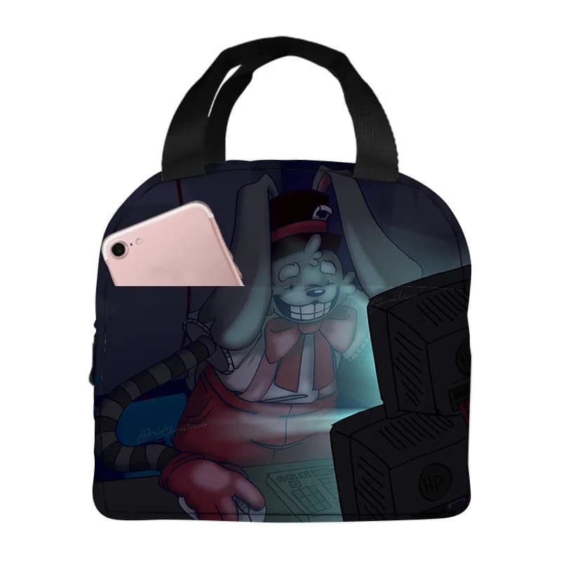 Classic thermal bag for student lunch with 3D print by Frankie, portable lunch bag, fridge bag.